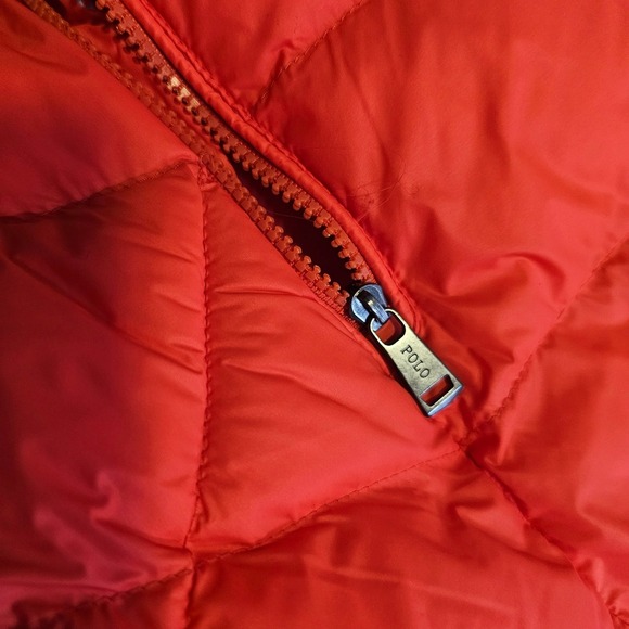 Polo Ralph Lauren Bright Orange Puffer Vest Pony Logo - Men's Size L NEW - Picture 10 of 15